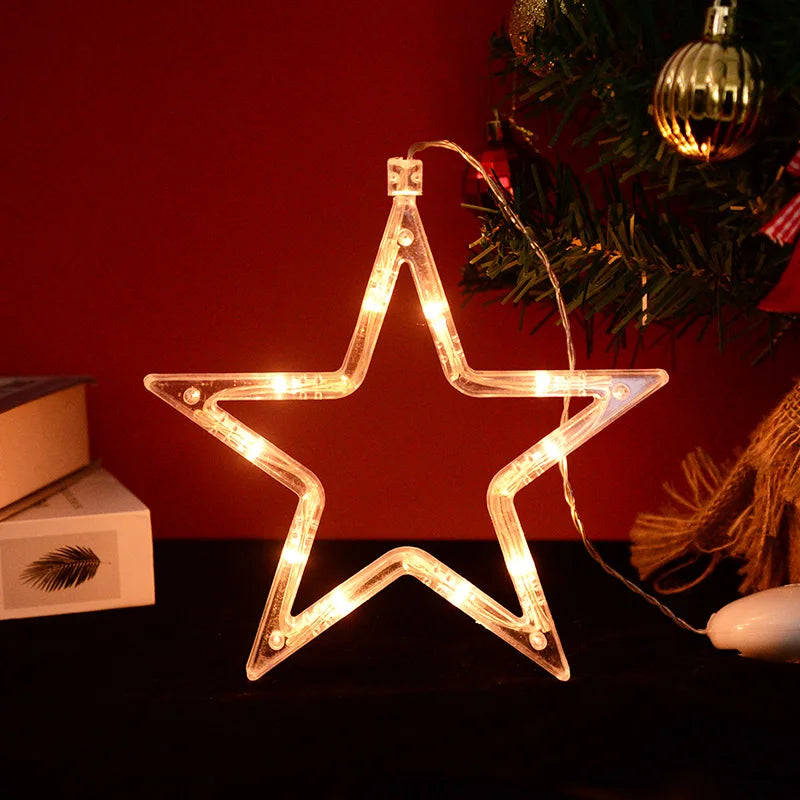 Christmas LED Light Snowflake Santa Deer Hanging Sucker