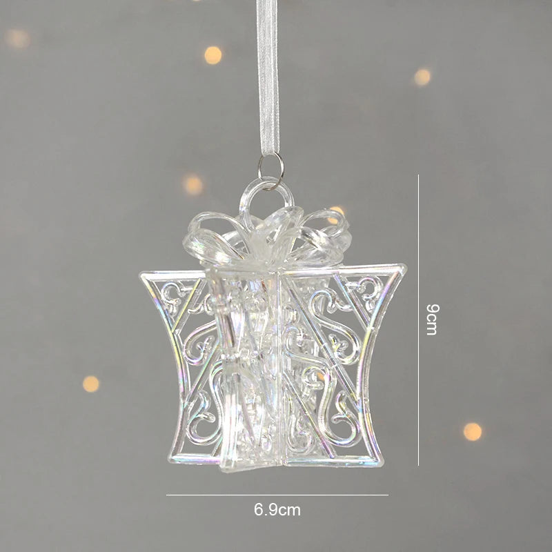 Christmas Tree Acrylic Elk Angel Doll Bell Hanging Ornaments