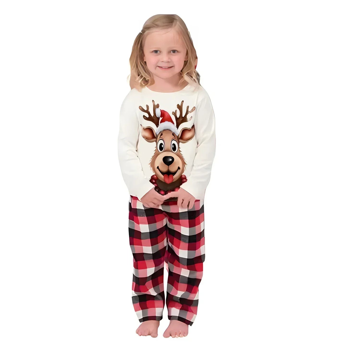Family Christmas Look Elk Print Pajamas Set