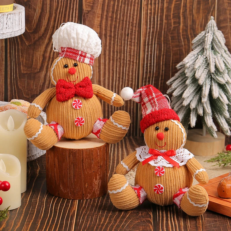 Christmas Gingerbread Man Doll Xmas Tree Hanging Ornament