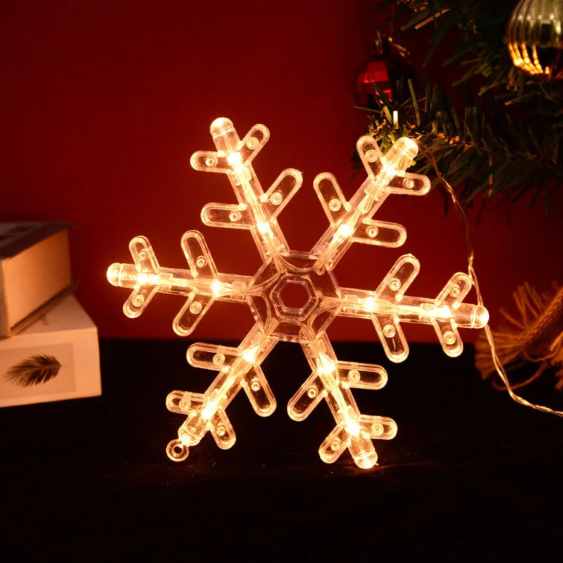 Christmas LED Light Snowflake Santa Deer Hanging Sucker