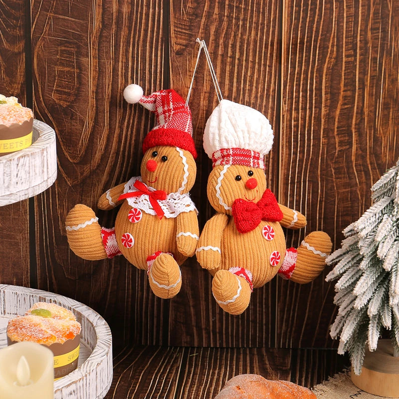 Christmas Gingerbread Man Doll Xmas Tree Hanging Ornament