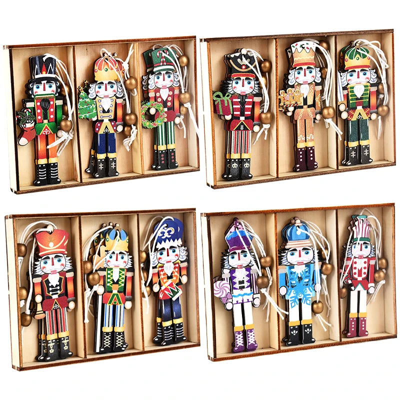 9Pcs Christmas Wooden Ornaments