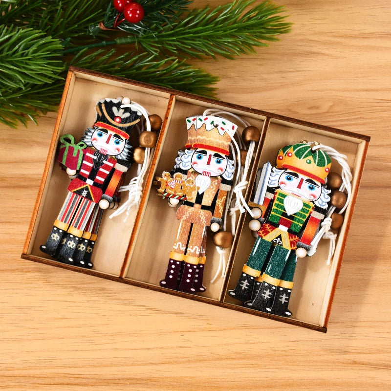 9Pcs Christmas Wooden Ornaments