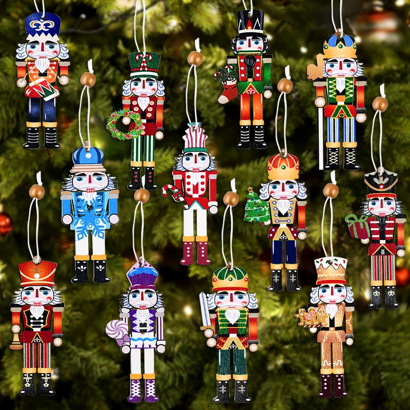 9Pcs Christmas Wooden Ornaments