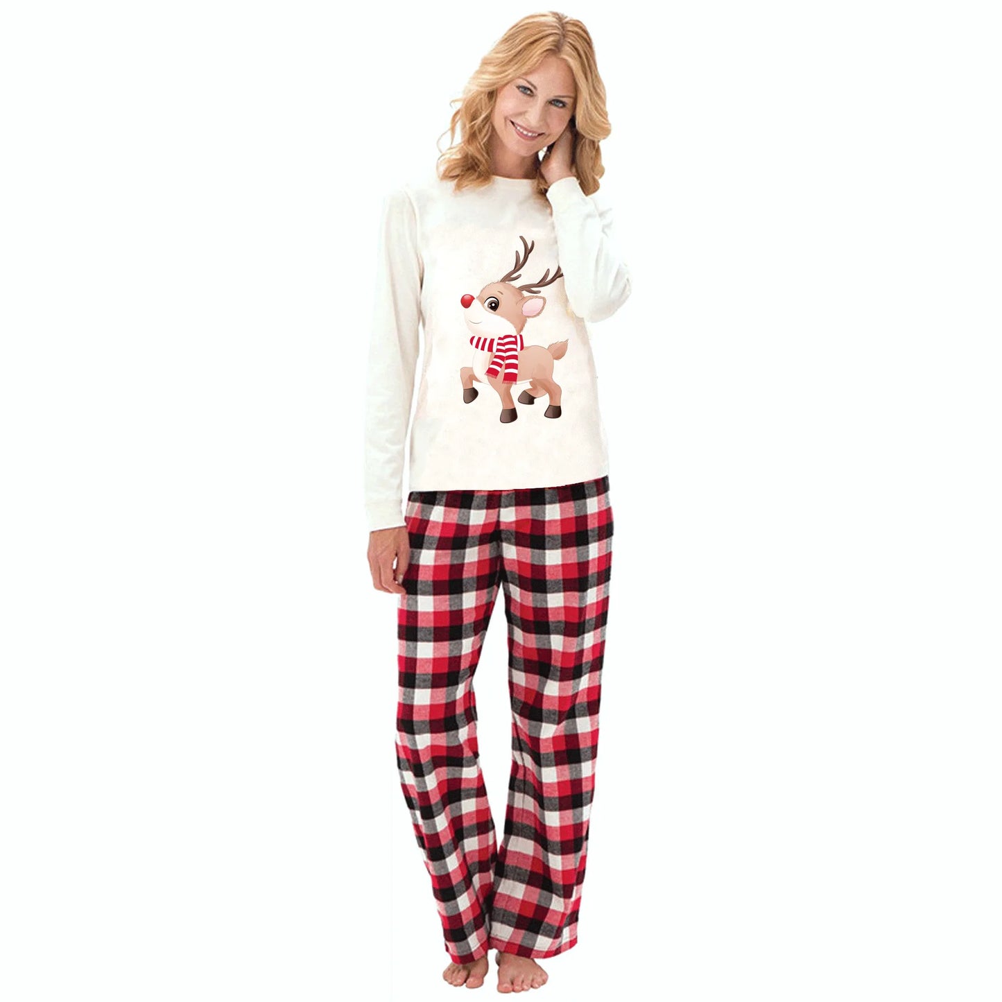Print Christmas Pajamas Mother Father Kids Matching Clothing Set