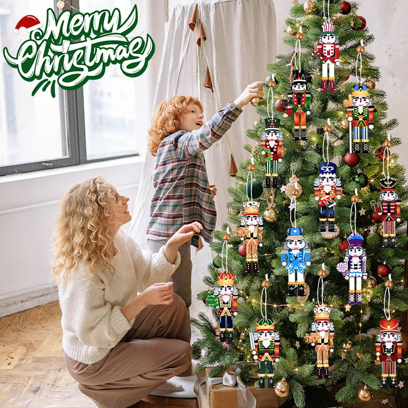 9Pcs Christmas Wooden Ornaments