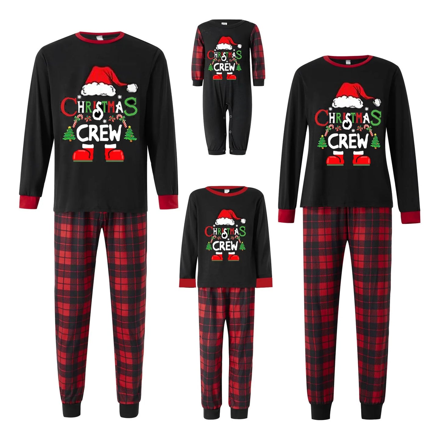 Crew Print Family Pajamas Set Soft Loose 2Pcs Sleepwear