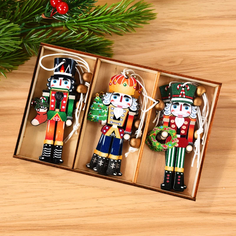 9Pcs Christmas Wooden Ornaments