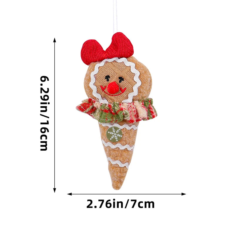 Christmas Gingerbread Man Doll Xmas Tree Hanging Ornament