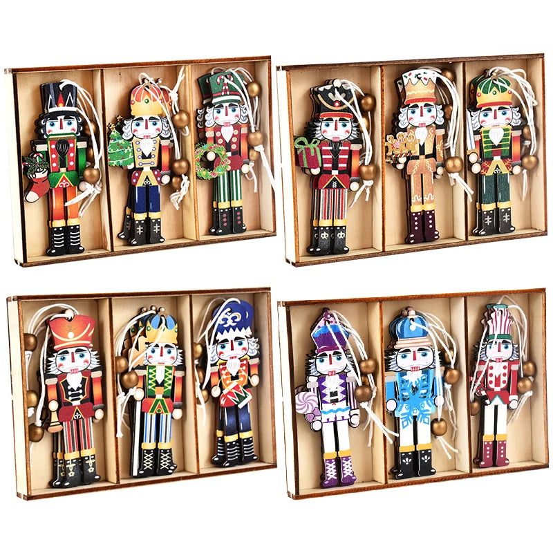 9Pcs Christmas Wooden Ornaments