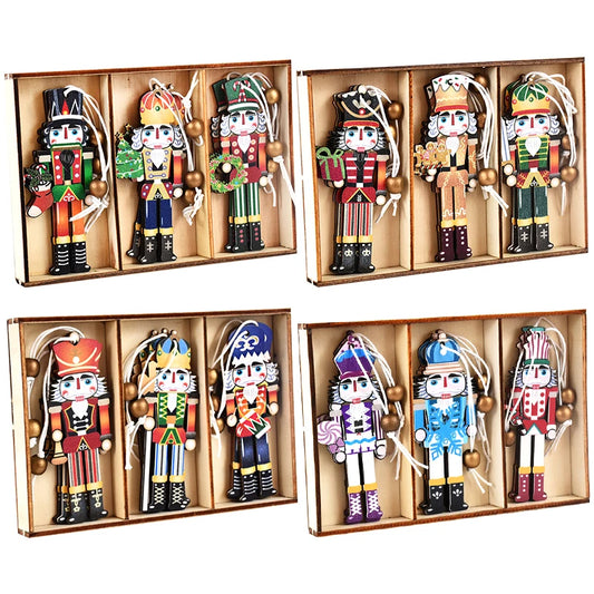 9Pcs Christmas Wooden Ornaments
