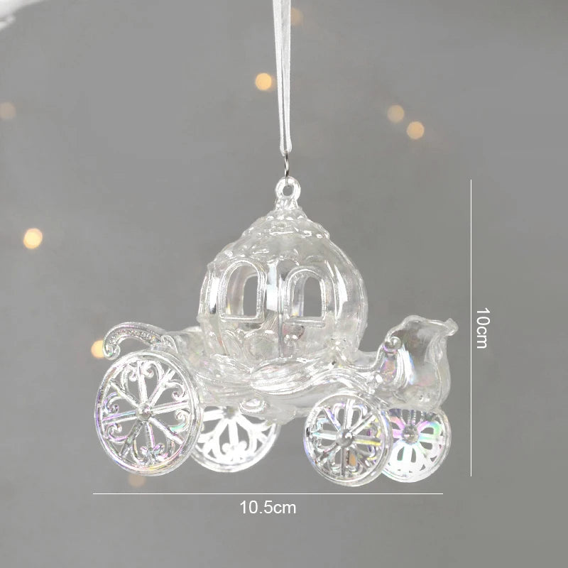 Christmas Tree Acrylic Elk Angel Doll Bell Hanging Ornaments