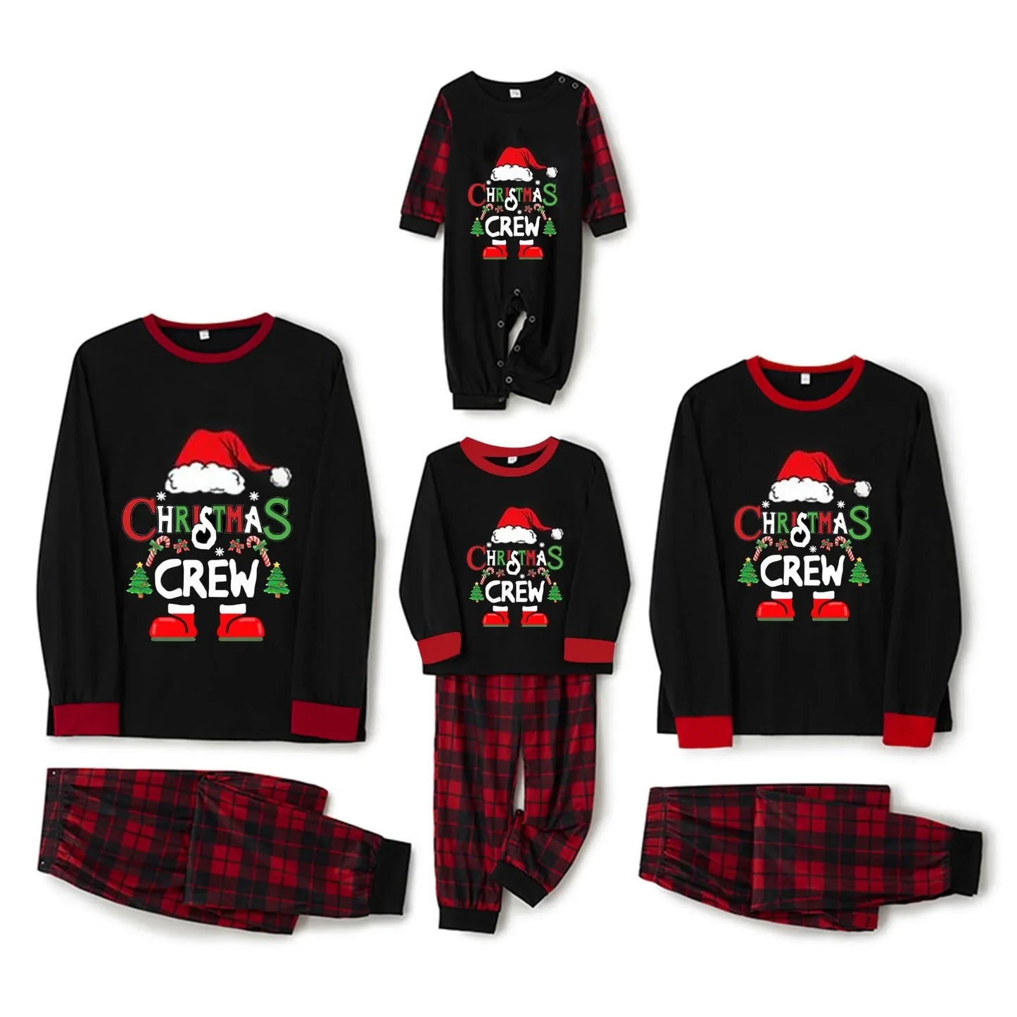 Crew Print Family Pajamas Set Soft Loose 2Pcs Sleepwear