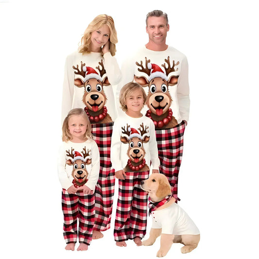 Family Christmas Look Elk Print Pajamas Set