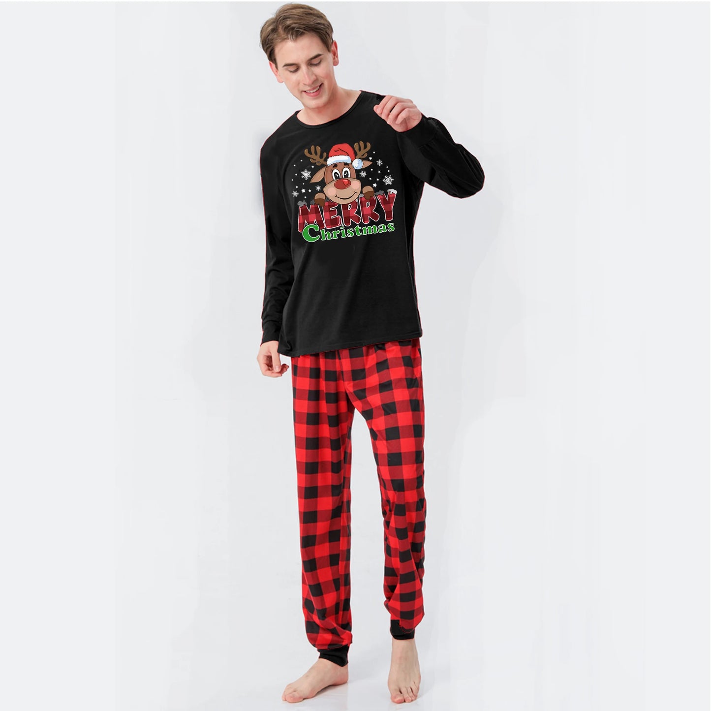 2025 New Christmas Family Pajamas Set Cartoon Print