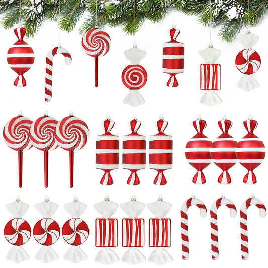 Big Christmas Lollipop Red Candy Cane Pendant