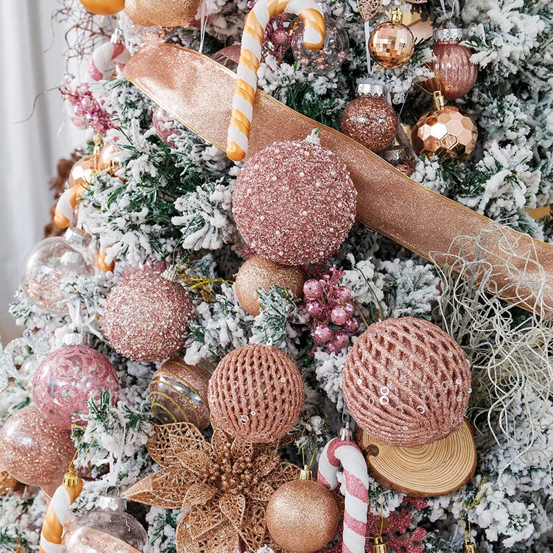 Christmas Tree Balls Ornament Big Glitter White Red Xmas
