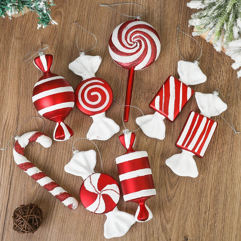 Big Christmas Lollipop Red Candy Cane Pendant