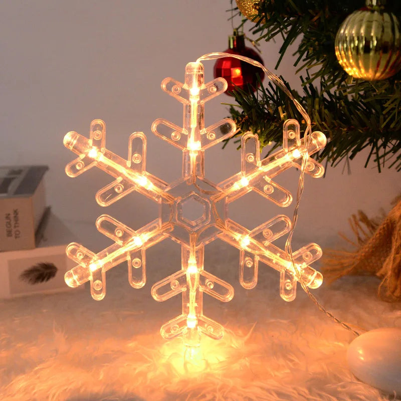 Christmas LED Light Snowflake Santa Deer Hanging Sucker