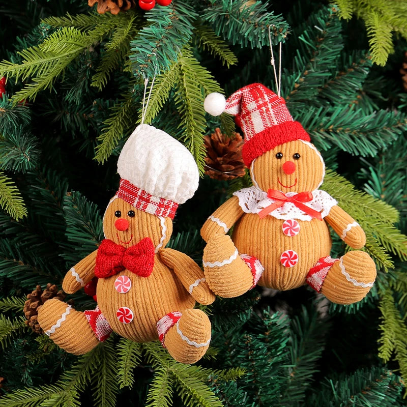 Christmas Gingerbread Man Doll Xmas Tree Hanging Ornament