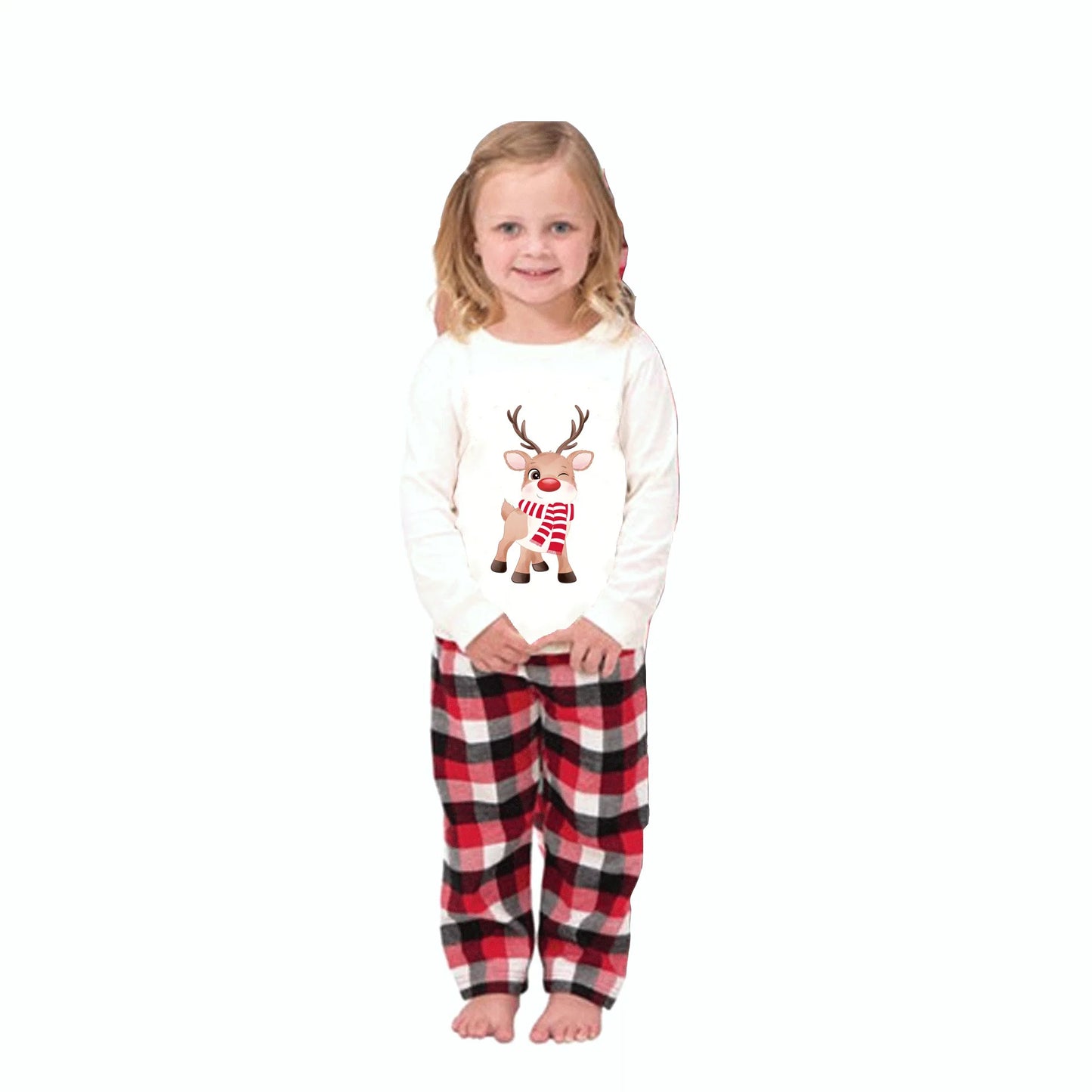 Print Christmas Pajamas Mother Father Kids Matching Clothing Set