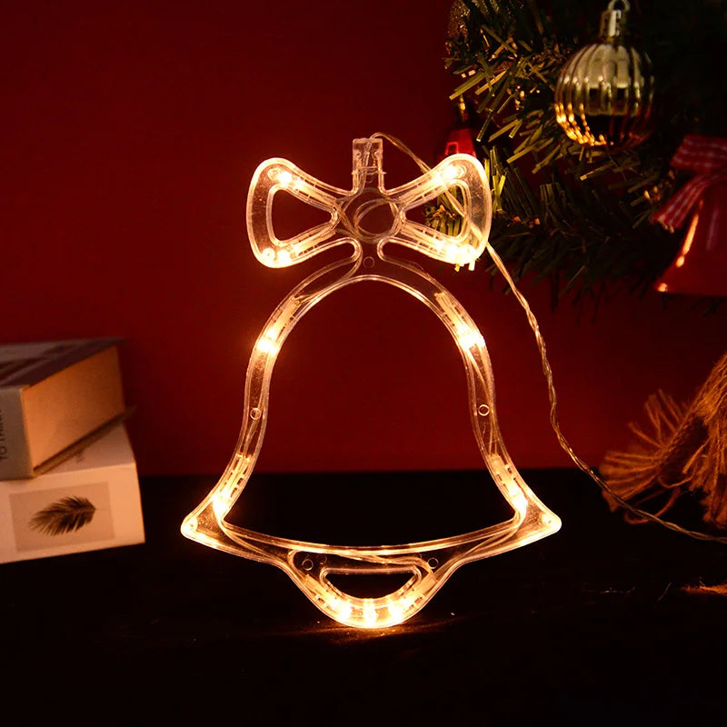 Christmas LED Light Snowflake Santa Deer Hanging Sucker