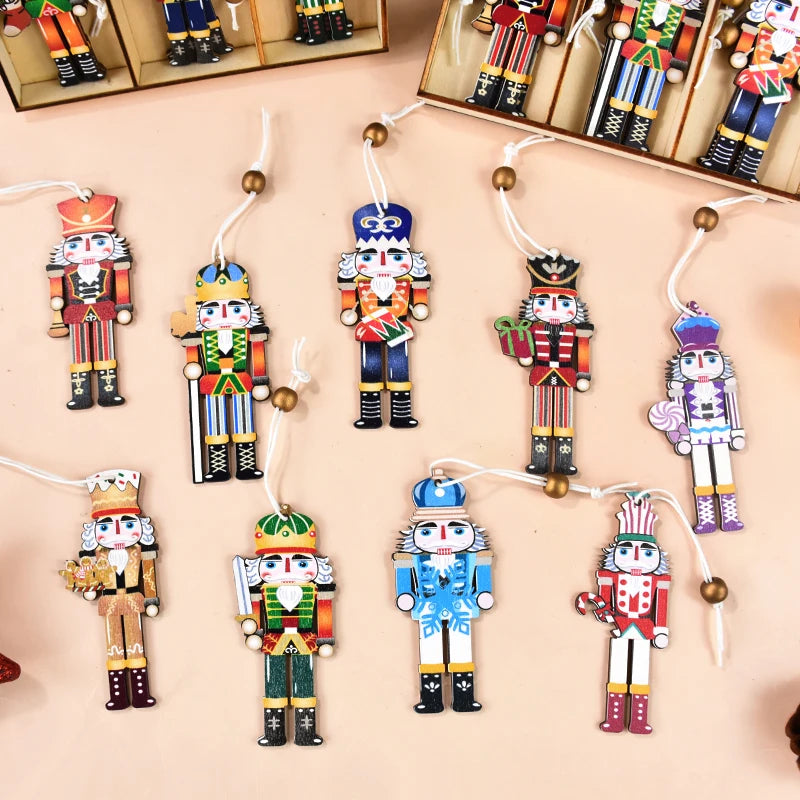 9Pcs Christmas Wooden Ornaments