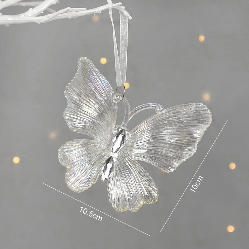 Christmas Tree Acrylic Elk Angel Doll Bell Hanging Ornaments