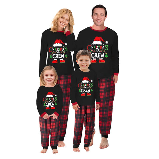 Crew Print Family Pajamas Set Soft Loose 2Pcs Sleepwear
