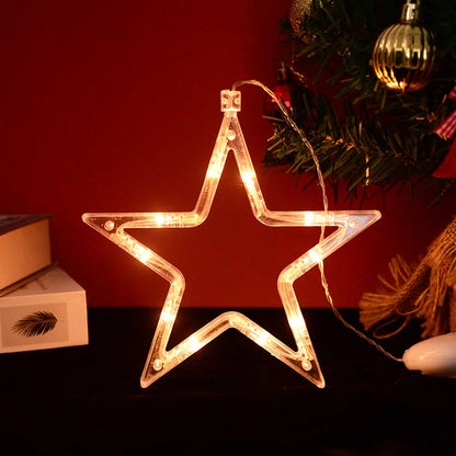 Christmas LED Light Snowflake Santa Deer Hanging Sucker