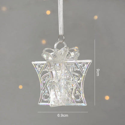 Christmas Tree Acrylic Elk Angel Doll Bell Hanging Ornaments