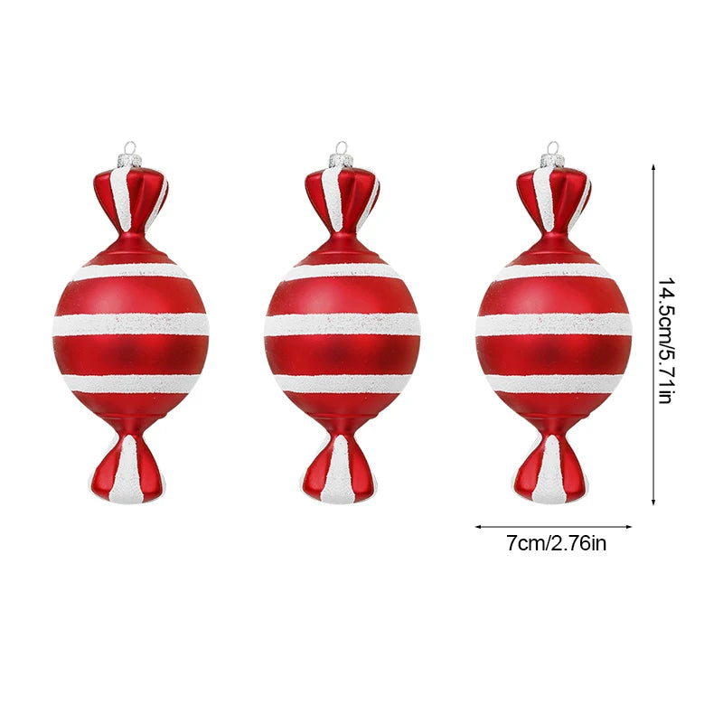 Big Christmas Lollipop Red Candy Cane Pendant