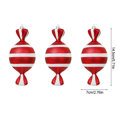 Big Christmas Lollipop Red Candy Cane Pendant