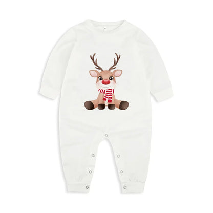 Print Christmas Pajamas Mother Father Kids Matching Clothing Set