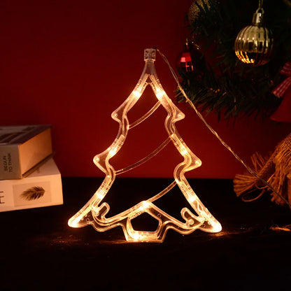 Christmas LED Light Snowflake Santa Deer Hanging Sucker