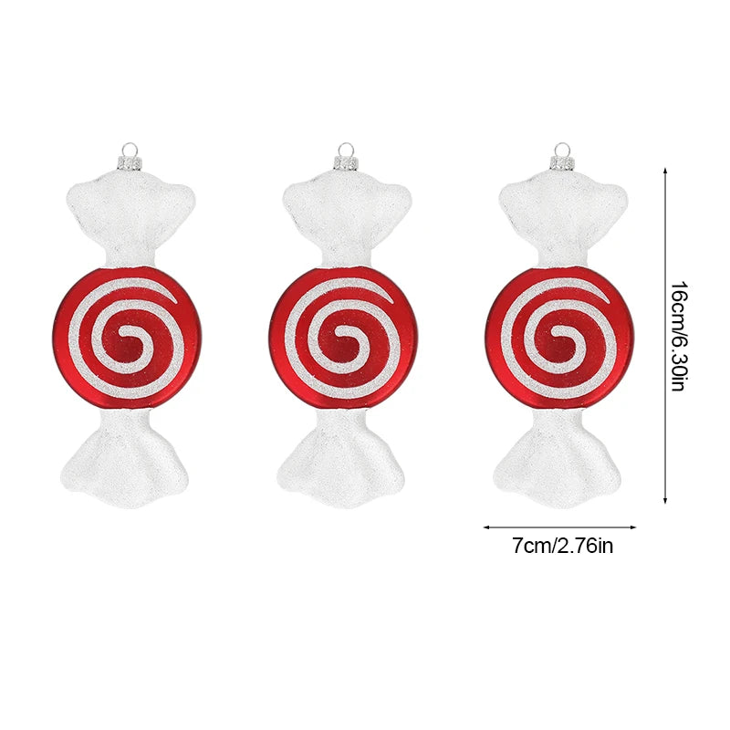 Big Christmas Lollipop Red Candy Cane Pendant