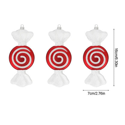 Big Christmas Lollipop Red Candy Cane Pendant
