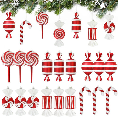 Big Christmas Lollipop Red Candy Cane Pendant