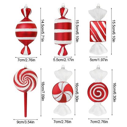 Big Christmas Lollipop Red Candy Cane Pendant