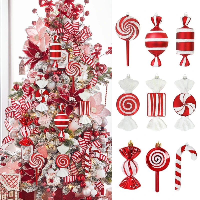 Big Christmas Lollipop Red Candy Cane Pendant