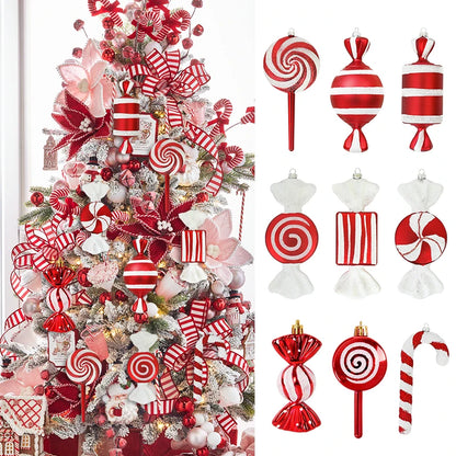 Big Christmas Lollipop Red Candy Cane Pendant