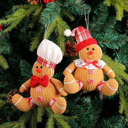 Christmas Gingerbread Man Doll Xmas Tree Hanging Ornament