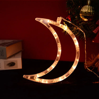 Christmas LED Light Snowflake Santa Deer Hanging Sucker