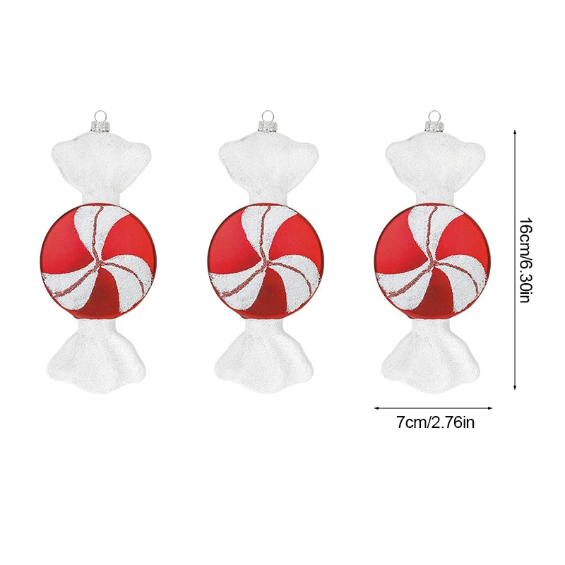 Big Christmas Lollipop Red Candy Cane Pendant