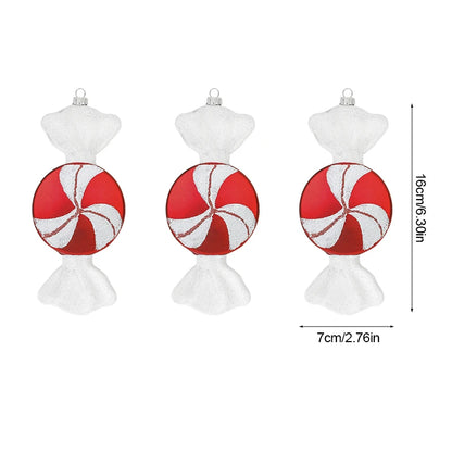 Big Christmas Lollipop Red Candy Cane Pendant