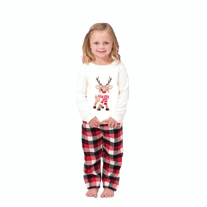 Print Christmas Pajamas Mother Father Kids Matching Clothing Set
