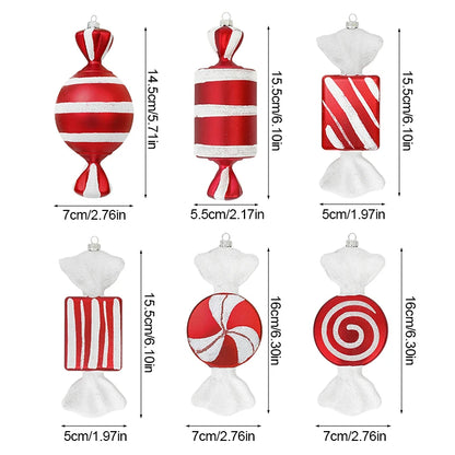 Big Christmas Lollipop Red Candy Cane Pendant