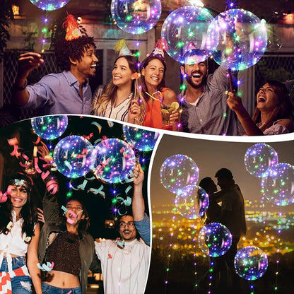 10Pcs LED Light Up Bobo Balloon with Light String