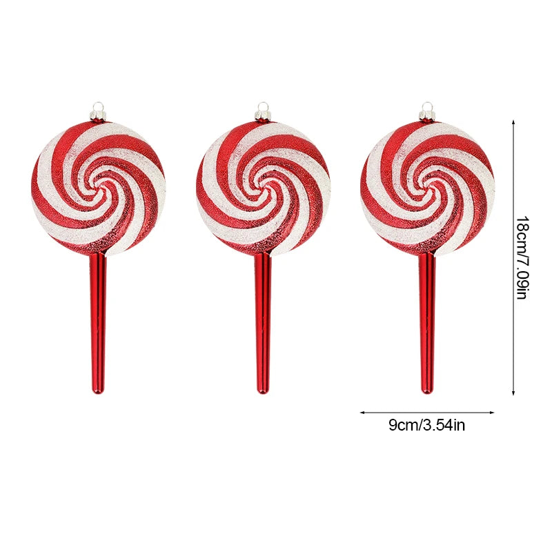 Big Christmas Lollipop Red Candy Cane Pendant
